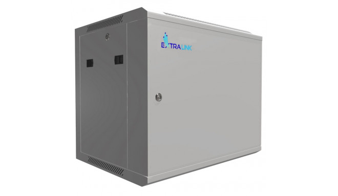 Extralink 9U 600x450 ASP hall seinapealne rack-kapp metalluksega