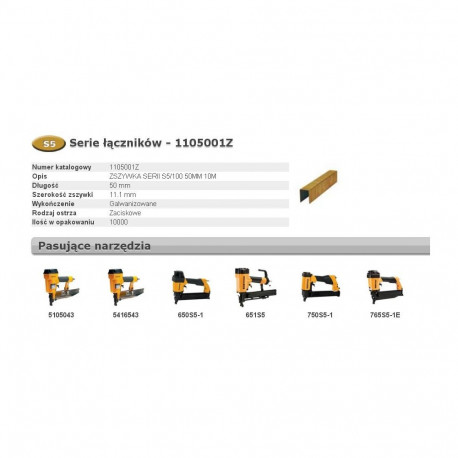 BOSTITCH S5 klambrid 50mm 10M laius 11.1mm