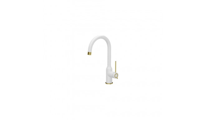 Quadron Ingrid Q Line SteelQ köögisegisti valge kuldsete detailidega (84818011)