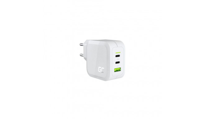 Green Cell 2x USB-C 1x USB-A 65W GaN valge