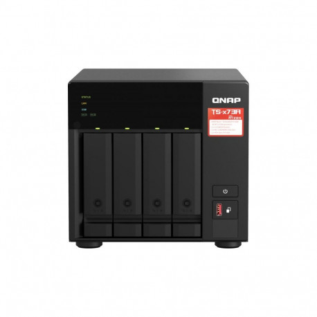 QNAP 4-Bay QTS and QuTS hero NAS TS-473A-8G Up to 4 HDD/SSD Hot-Swap, Ryzen V1500B Quad-Core, Proces