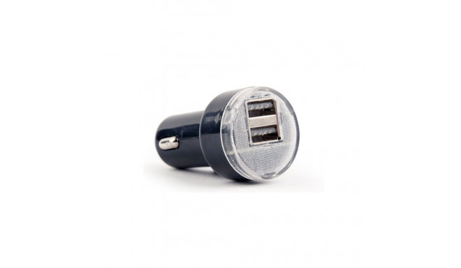 EnerGenie 2-port USB car charger EG-U2C2A-CAR-02 Black, 2.1 A