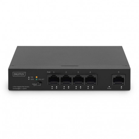 Digitus 4 Port Gigabit PoE Switch DN-95330-1 10/100/1000 Mbps (RJ-45), Unmanaged, Desktop, Ethernet 