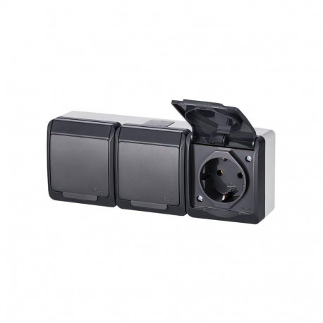 SOCKET HERMES 3PL ANTRACIT IP44, 0326-07
