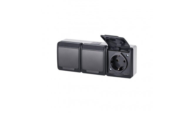 SOCKET HERMES 3PL ANTRACIT IP44, 0326-07