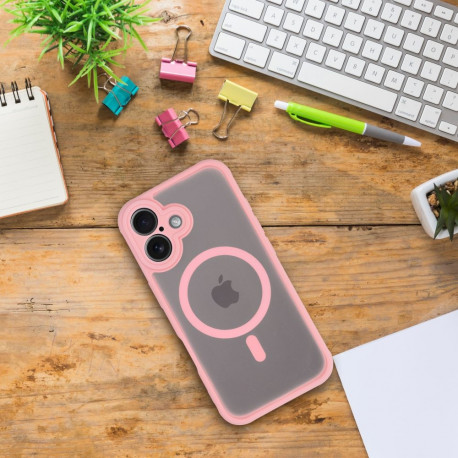 Case for Samsung A17 / A18 Full Matte Mag Cover compatible with MagSafe light pink