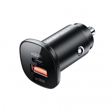 Acefast car charger 38W USB Type C / USB, PPS, Power Delivery, Quick Charge 3.0, AFC, FCP black (B1 