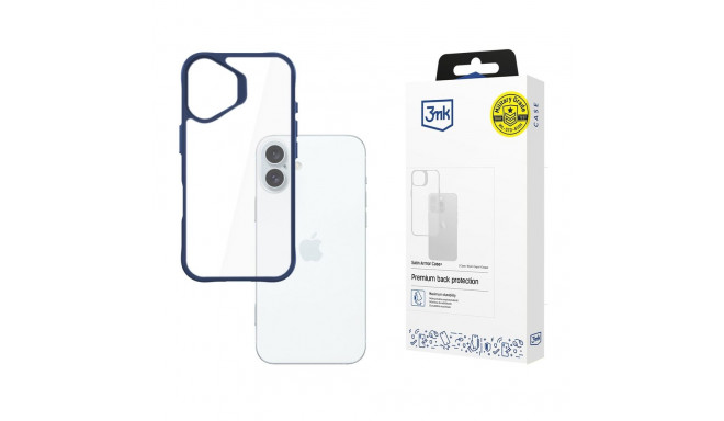 3mk Satin Armor Case+ Blue for Apple iPhone 16 Plus - transparent