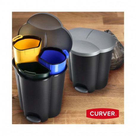 Curver pedal waste bin for sorting, 40L, black (254540)
