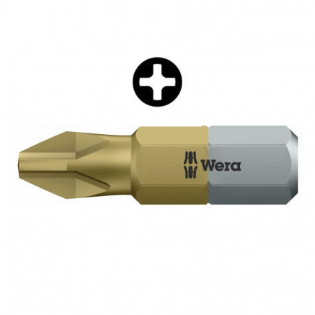 Wera kruvikeeraja otsak 851/1 TiN – Phillips PH2, 25 mm, titaannitriidkattega, 1/4" kuuskant (10tk)