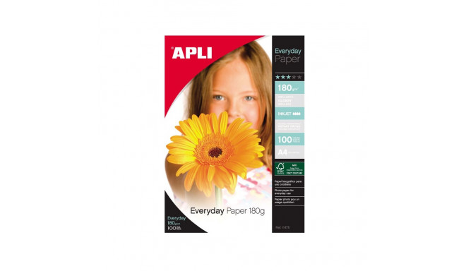 Fotopaber Apli Everyday Paper A4, 180g/m2, 100 lehte/pk, tindiprinterile
