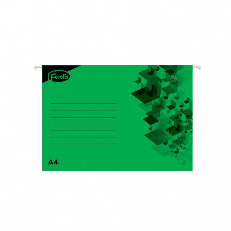 Suspension file, cardboard, A4, FOROFIS, green