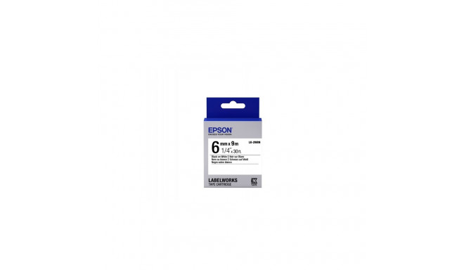 Epson LK-2WBN (C53S652003) Label Tape Cartridge, Standard, Black on White (6mm, 9m)