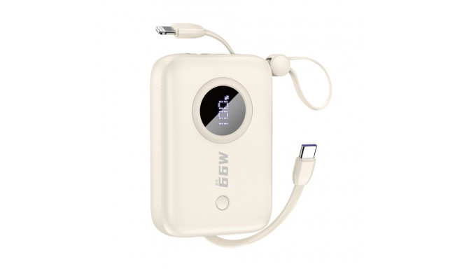Dudao Dudao K14 10000mAh power bank with USB-C / Lightning cables - beige