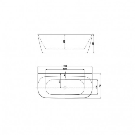 BATH ACRYL FREE STA 170X80X58 122778 WHI