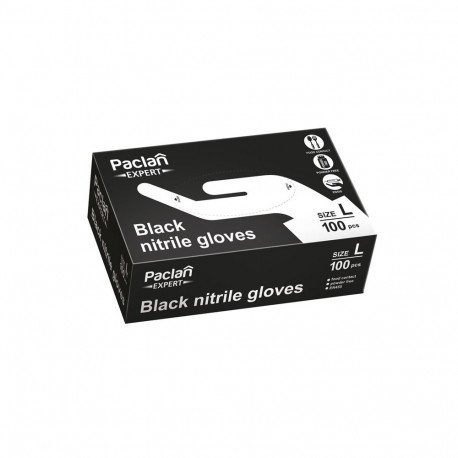 EXP NITRILE GLOVES BLACK 100PCS BOXL