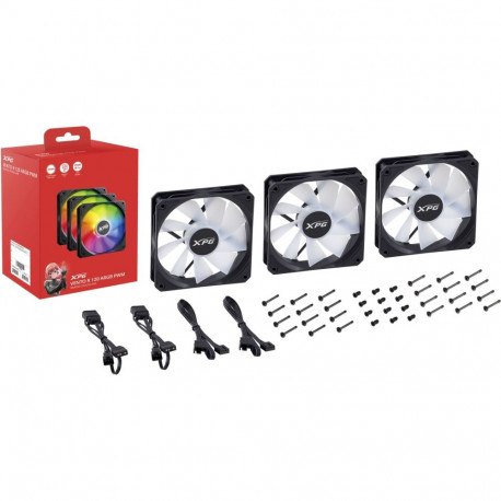 ADATA XPG jahutusventilaator VENTO 120 3-pakk tagasivoolu RGB, must