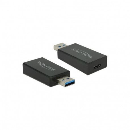 adapter USB 3.2 Gen 2 USB-A pistik > USB-C pesa, must