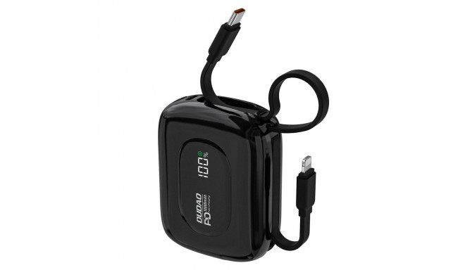 Dudao K32 Powerbank 22.5W 10000 mAh with Built-in USB-C/ Lightning Cable - Black