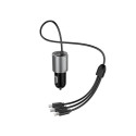 Dudao 3in1 USB car charger 3,4 A built-in cable Lightning / USB Type C / micro USB black (R5ProN bla
