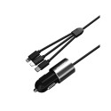 Dudao 3in1 USB car charger 3,4 A built-in cable Lightning / USB Type C / micro USB black (R5ProN bla