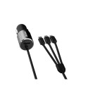 Dudao 3in1 USB car charger 3,4 A built-in cable Lightning / USB Type C / micro USB black (R5ProN bla