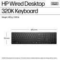 HP 320K USB Wired Keyboard - Black - EST