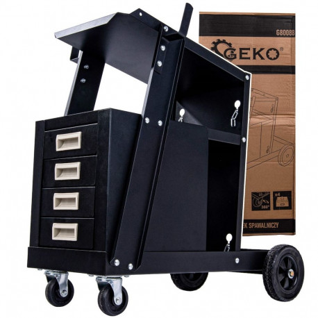 Welding trolley with handle 4 drawers wheels and gas cylinder compartment 70.5×70.5×40 cm G80088 GEK