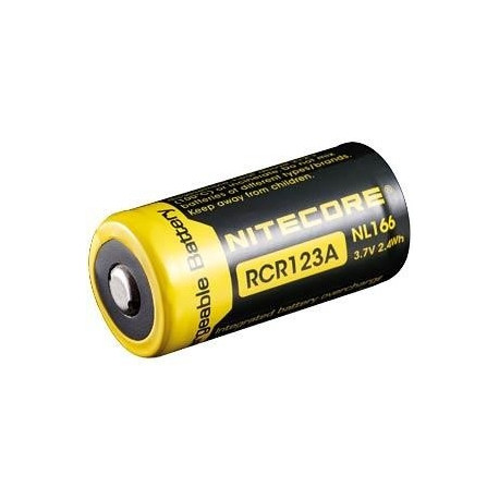 BATTERY RECH. 650MAH 3.7V/RCR123 NL166 NITECORE