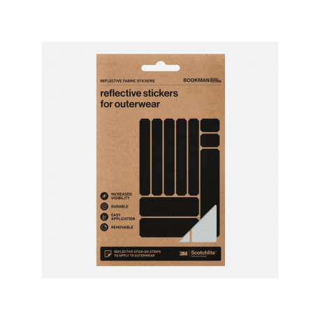 Helkurkleepsud BOOKMAN Reflective Fabric Stickers, Silver Strips