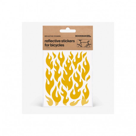 Helkurkleepsud jalgrattale BOOKMAN Reflective Stickers for Bicycles, Yellow Flames