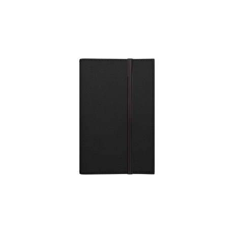 Midimärkmik FLEX Päev must, spiraalköide, kummist kinnituspael, kunstnahast kaantega 2026a.