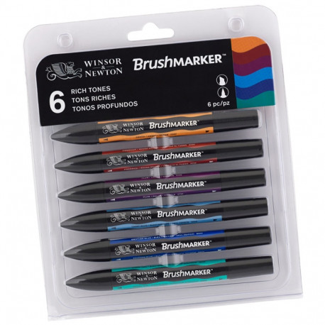 Marker W&N Brushmarker 6tk. komplektis, rich tones