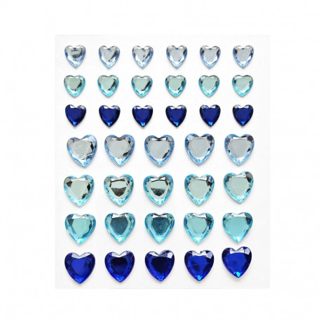 Kristallkleebised - sinised südamed, 38tk