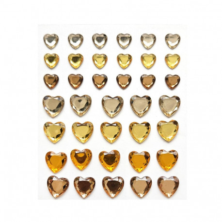Kristallkleebised - kuldsed südamed, 38tk