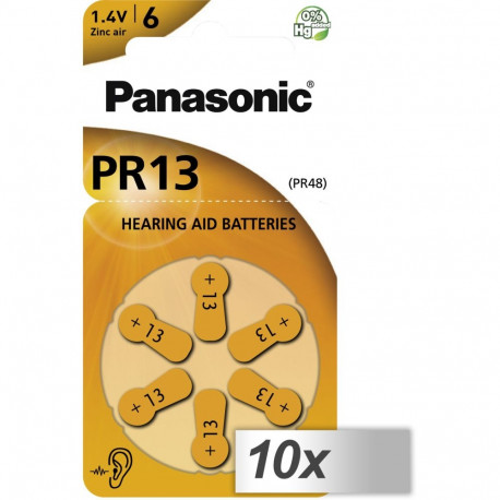 10x1 Panasonic PR 13 kuuldeaparaadi patareid tsink-õhk 6 tk