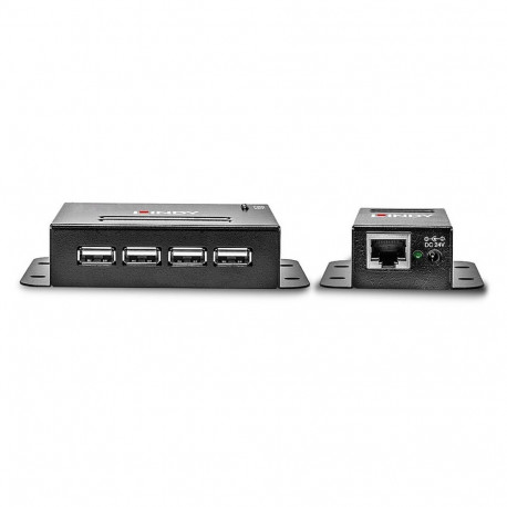 50m 4 Port USB 2.0 Cat.6 Extender (schwarz, USB 2.0 Cat.6)