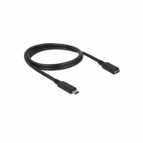 DeLOCK USB 3.2 Gen 1 extension cable, USB-C male > USB-C female (black, 1 meter, SuperSpeed)
