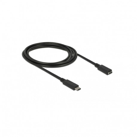 DeLOCK USB 3.2 Gen 1 extension cable, USB-C male > USB-C female (black, 2 meters, SuperSpeed)