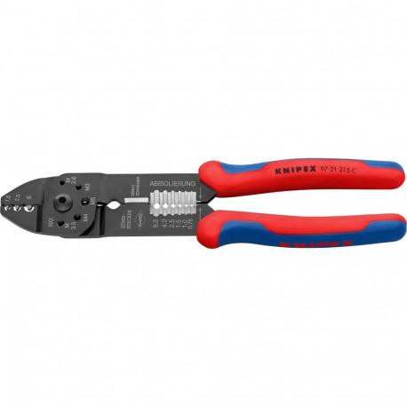 KNIPEX crimping pliers 97 21 215 C (red/blue, stripping, crimping 0.5 - 6.0mm2)