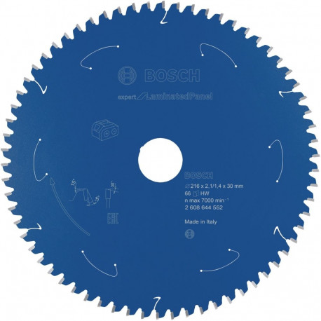 Bosch circular saw blade Expert for Laminated Panel, 216mm, 66Z (bore 30mm, for table saws)