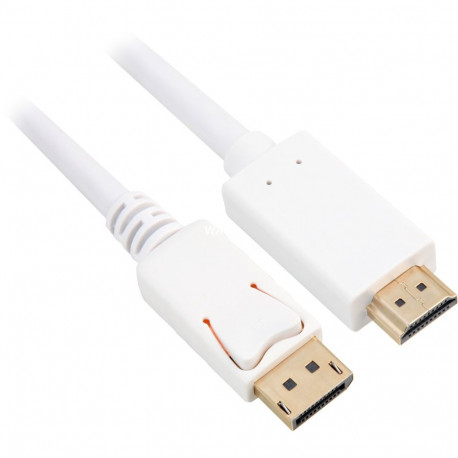Adapterkabel Displayport 1.2 > HDMI 4K (weiß, 3 Meter)