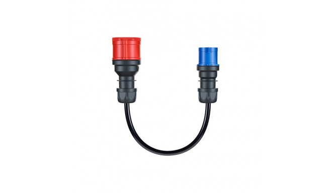 go-e adapter for Gemini flex 11 kW, CEE red three-phase current 16A > CEE blue 16A (black, 30cm)