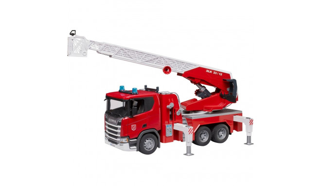 BRUDER Scania Super 560R Feuerwehr mit Drehleiter, Wasserpumpe, Light & Sound