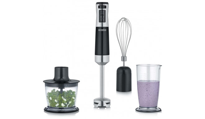 Severin SM 3772, hand blender (black / stainless steel (brushed), with accessory set)