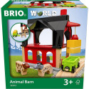 BRIO World animal barn with hay wagon, play building