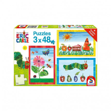 Schmidt Spiele The Very Hungry Caterpillar: The World of the Very Hungry Caterpillar, Puzzle (3x 48 