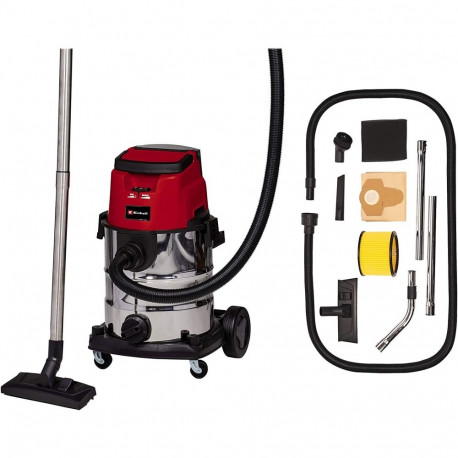 märg- ja kuivtolmuimeja TE-VC 36/25 Li S-Solo 2x18Volt ilma akuta ja laadijata, punane/roostevaba
