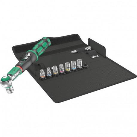 Drehmomentschlüssel Safe-Torque A1 Set 1, 10‑teilig (schwarz/grün, 1/4" Vierkant, 2-12 Nm)