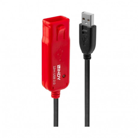 USB 2.0 aktiivne pikenduskaabel Pro USB-A pistik > USB-A pesa 12Meter, must/punane